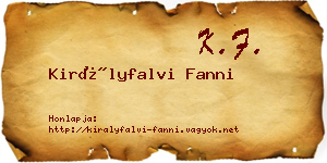 Királyfalvi Fanni névjegykártya