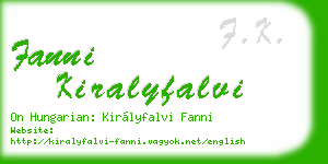 fanni kiralyfalvi business card