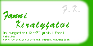 fanni kiralyfalvi business card